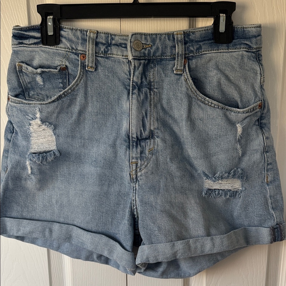 H&M Light Blue Distressed Jean Shorts